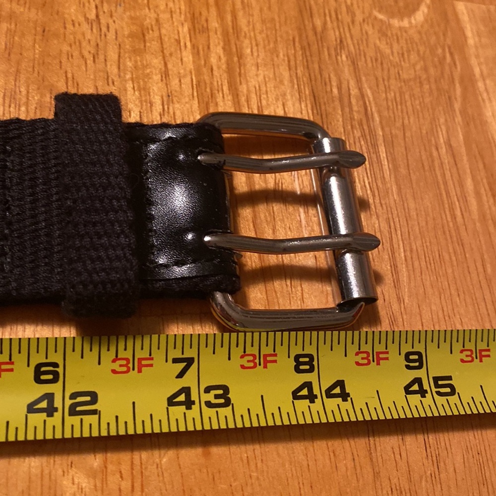 Black Canvas Adjustable Belt With 2-row Metal Grommets & Metal Buckle 1.5” wide - Picture 3 of 6